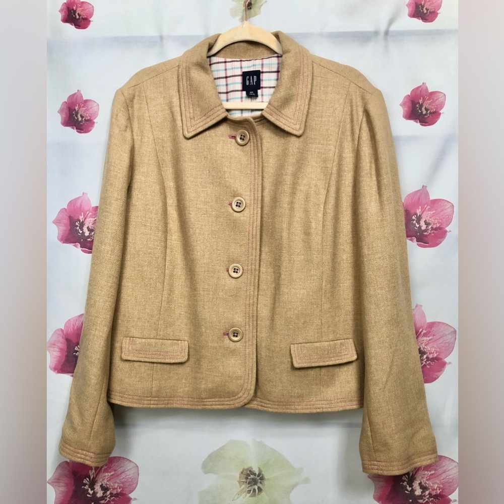 GAP Wool Flannel - Tip Stitched Jacket - Back Buckle -Cotton Lined - XXL…